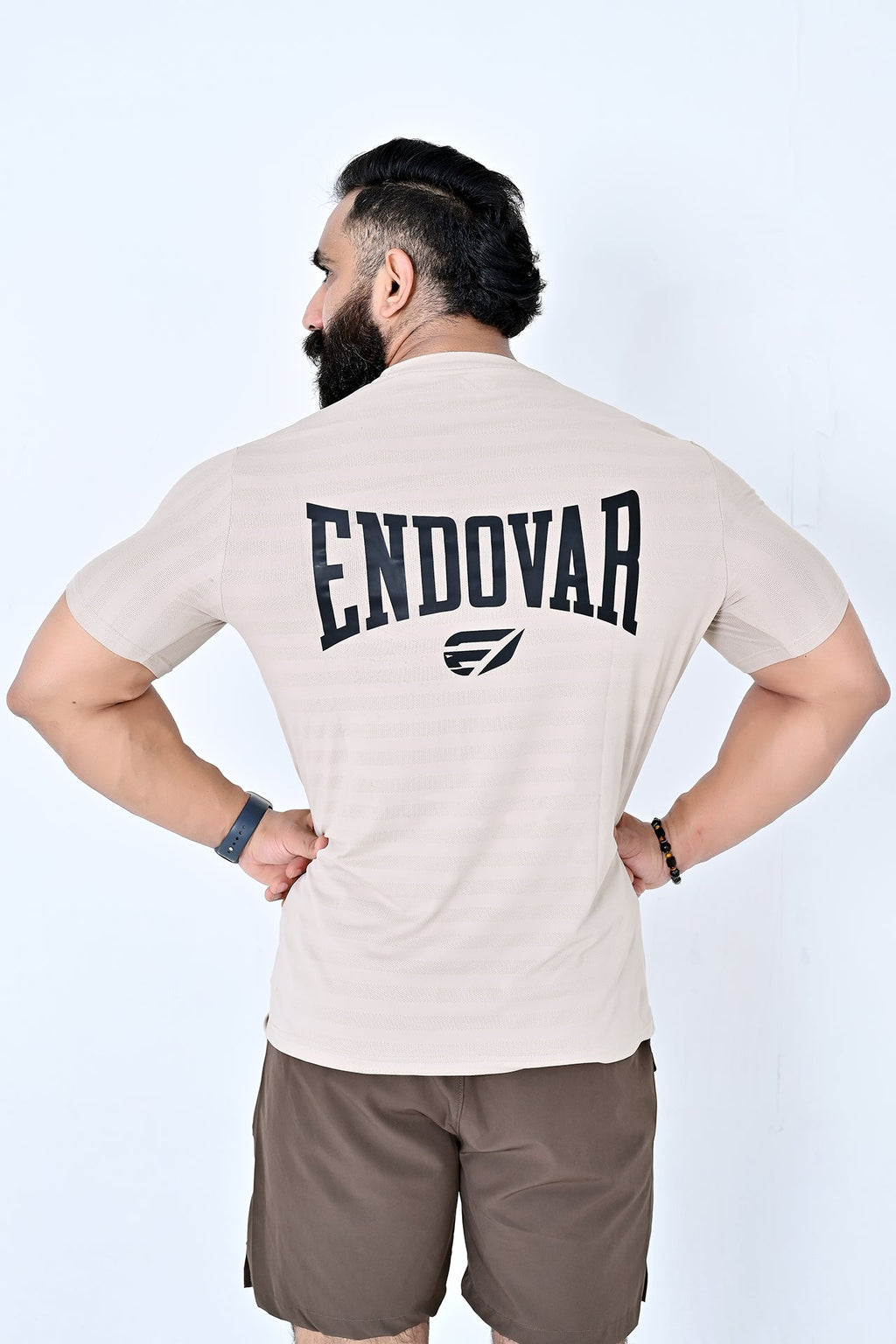 Endovar Textured Performance Sports T-Shirt - Beige