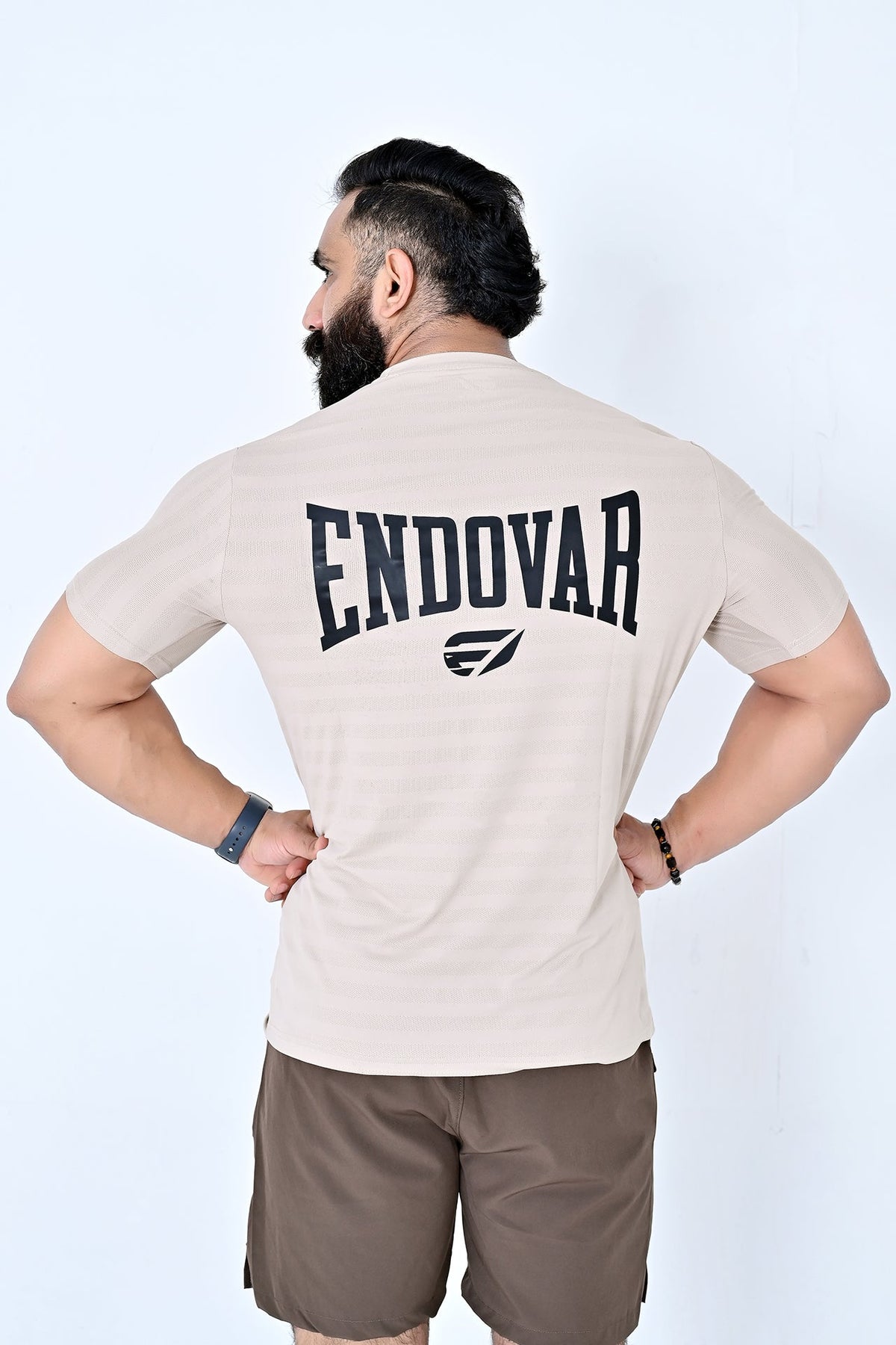 Endovar Textured Performance Sports T-Shirt - Beige