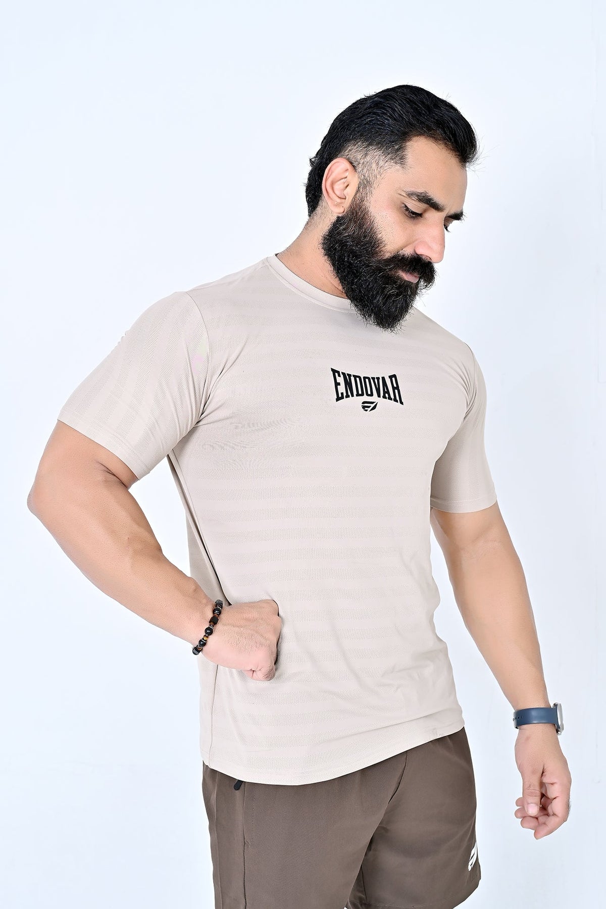 Endovar Textured Performance Sports T-Shirt - Beige