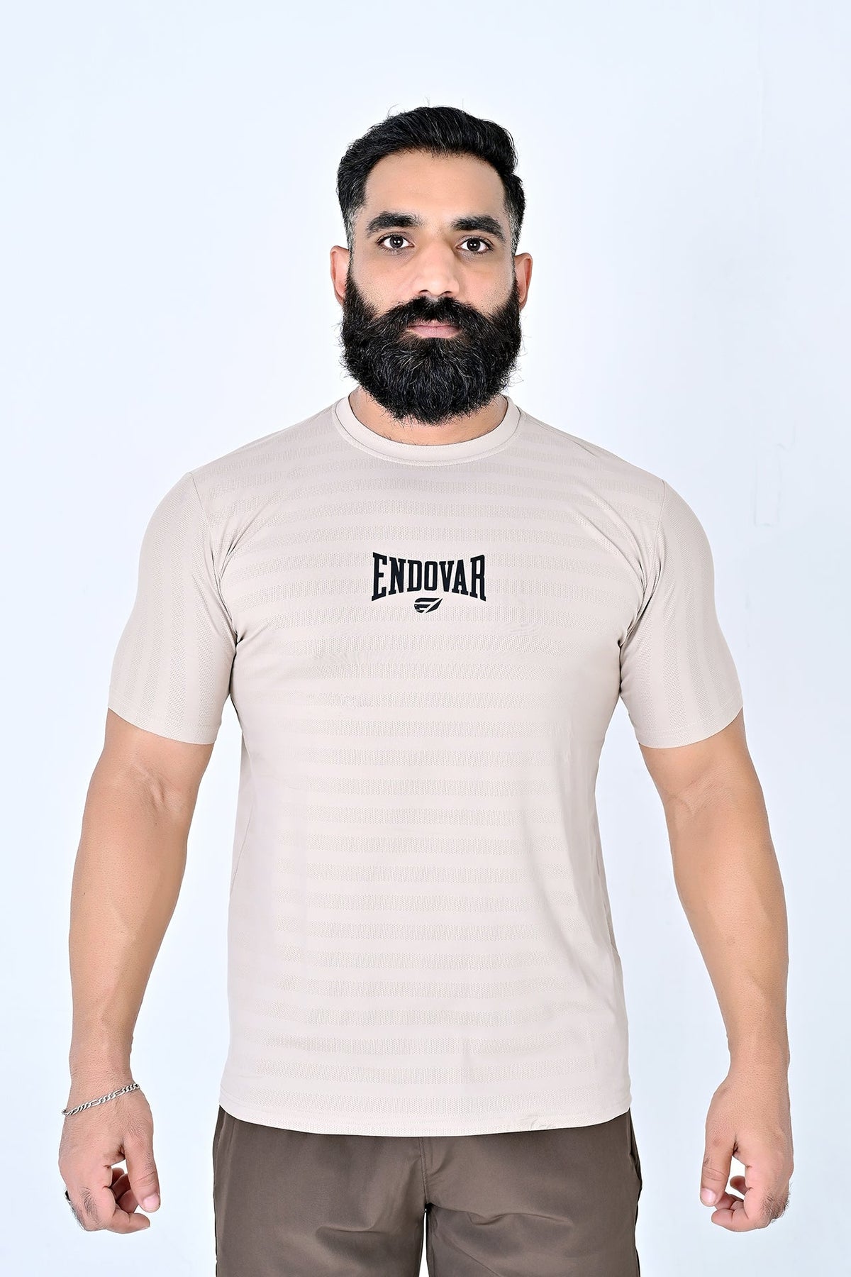Endovar Textured Performance Sports T-Shirt - Beige