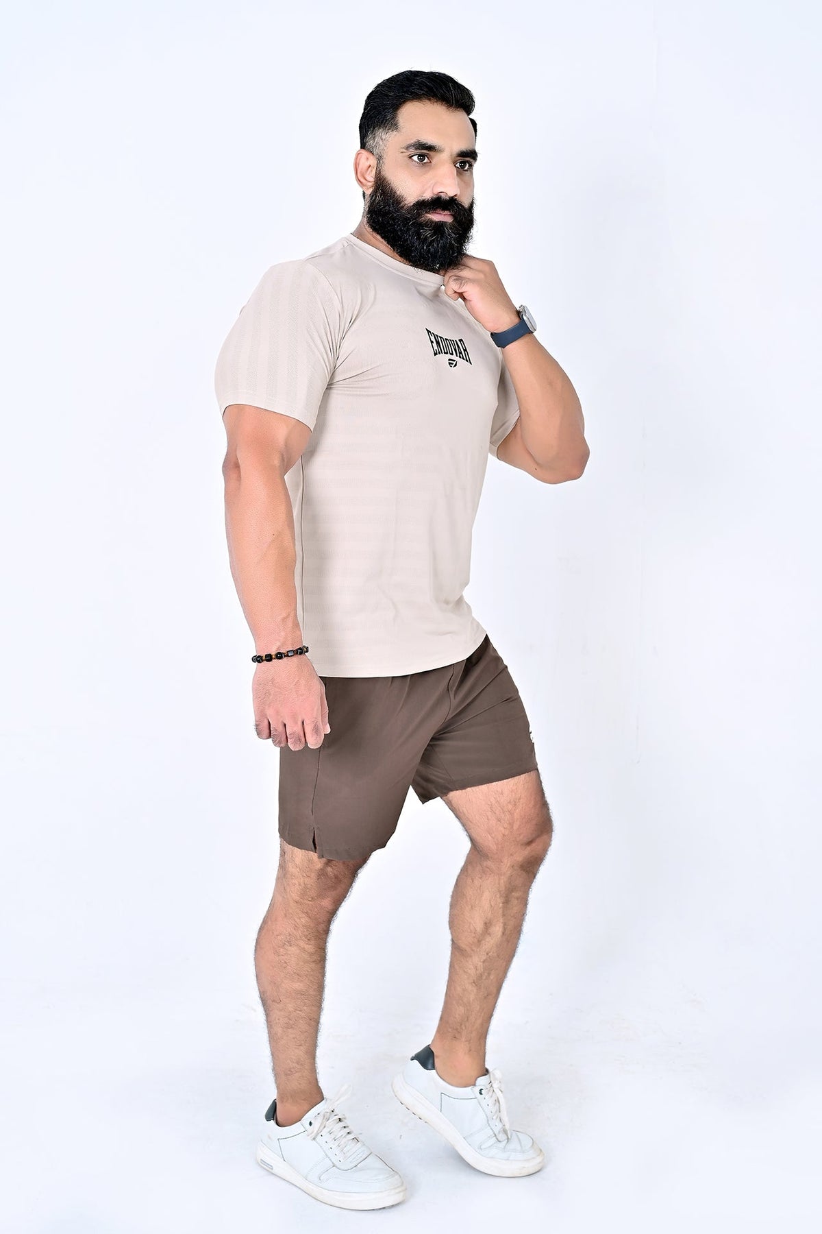Endovar Textured Performance Sports T-Shirt - Beige