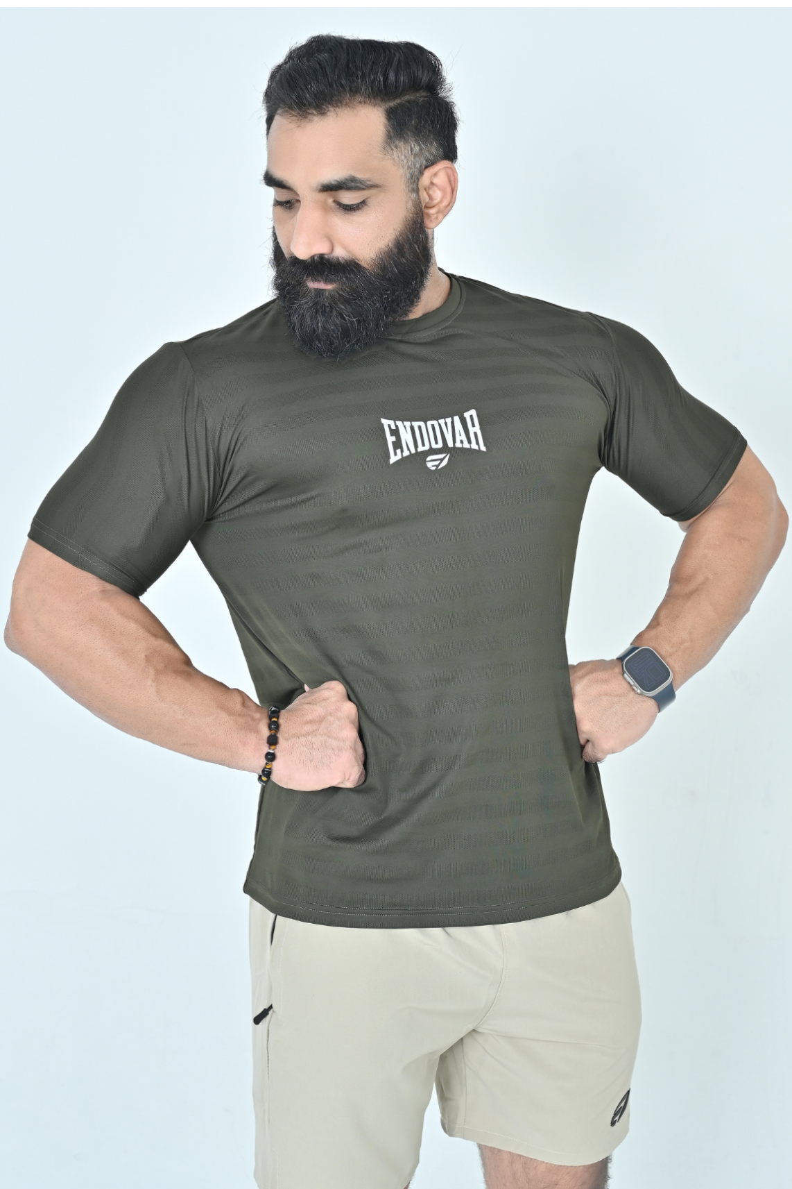 Endovar Textured Performance Sports T-Shirt - Dark Olive