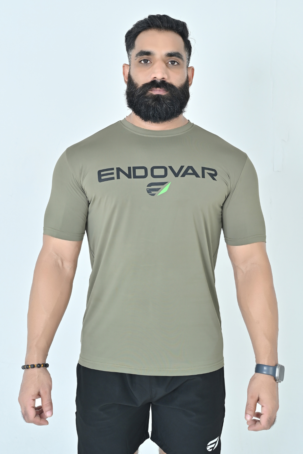 Endovar Signature Logo Sports T-Shirt- Olive Grey