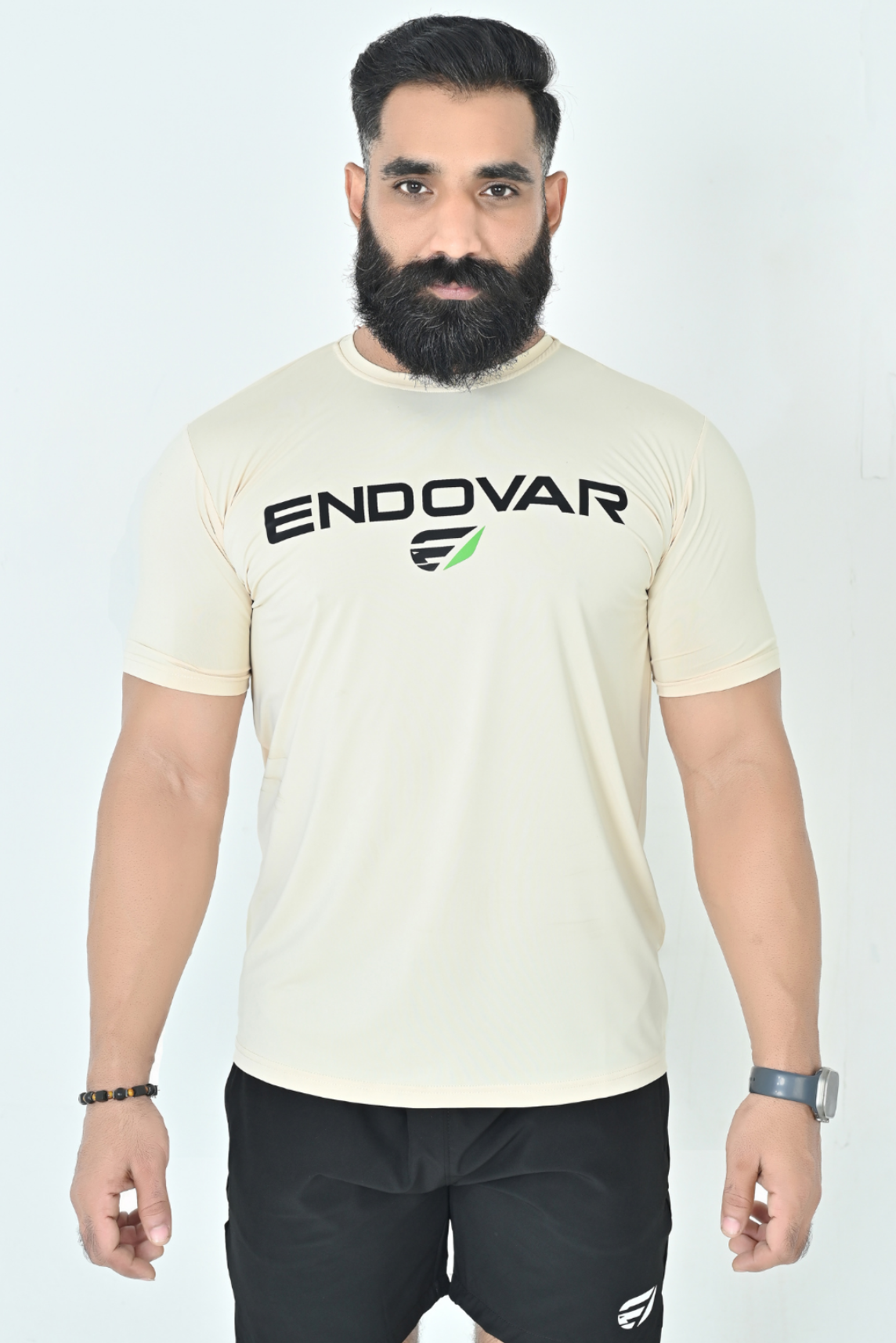 Endovar Signature Logo Sports T-Shirt - Cream