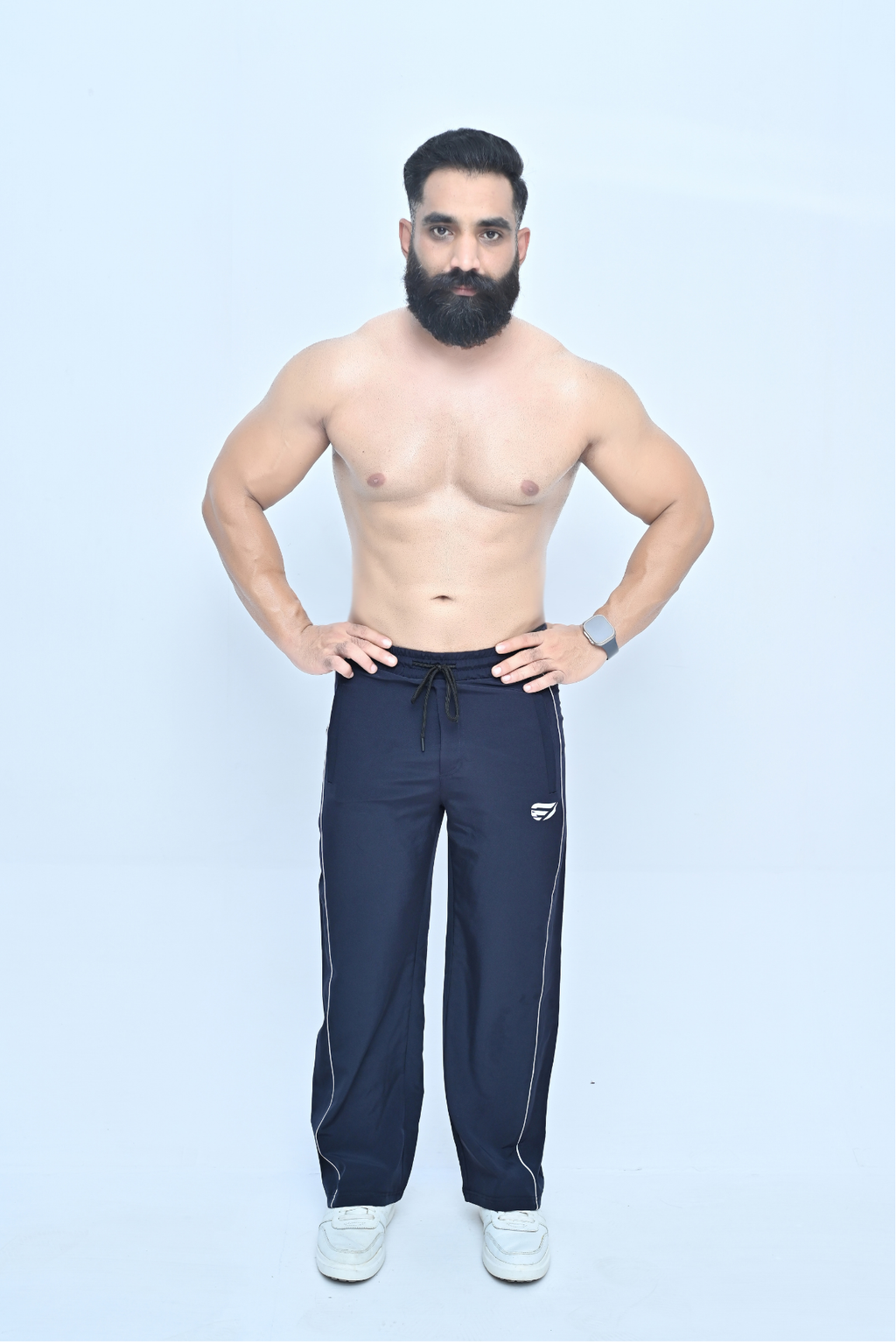 Endovar Pine Line Art Trousers For Men's - Navy Blue
