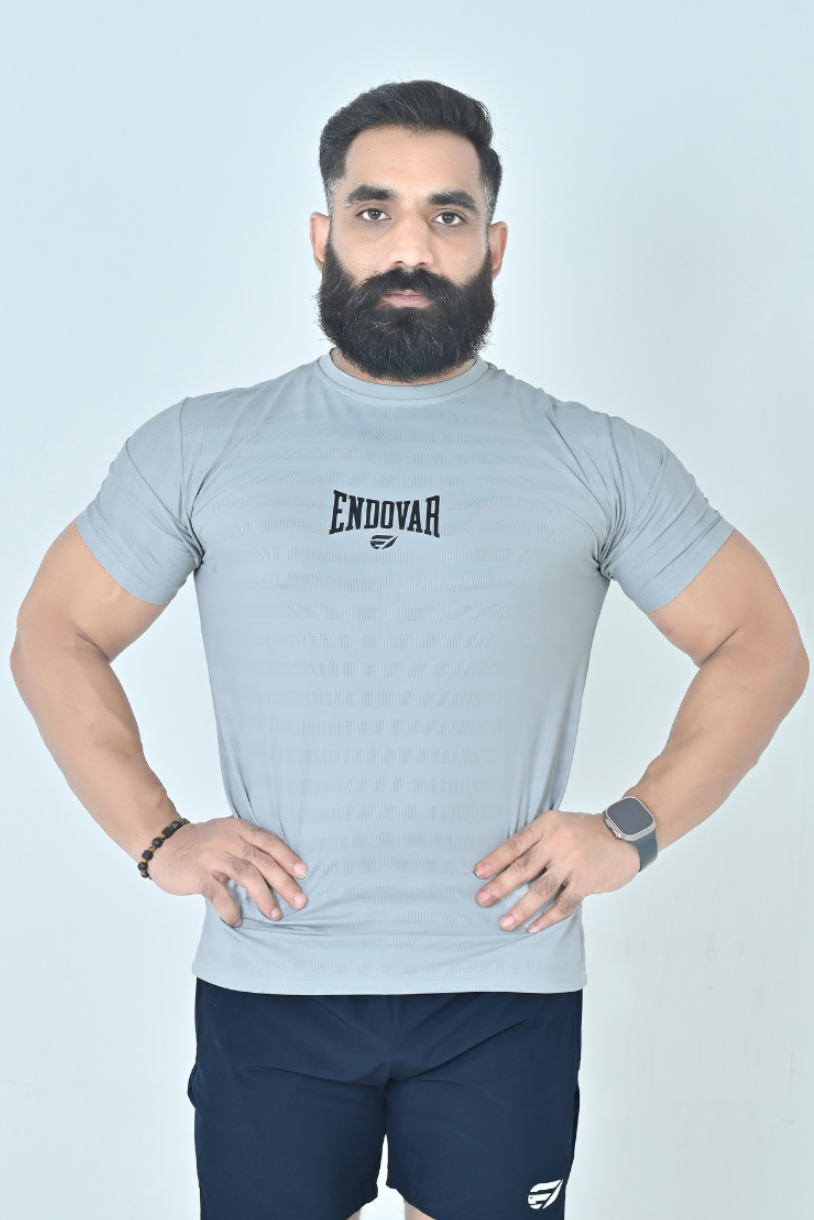 Endovar Textured Performance Sports T-Shirt - Ice Blue