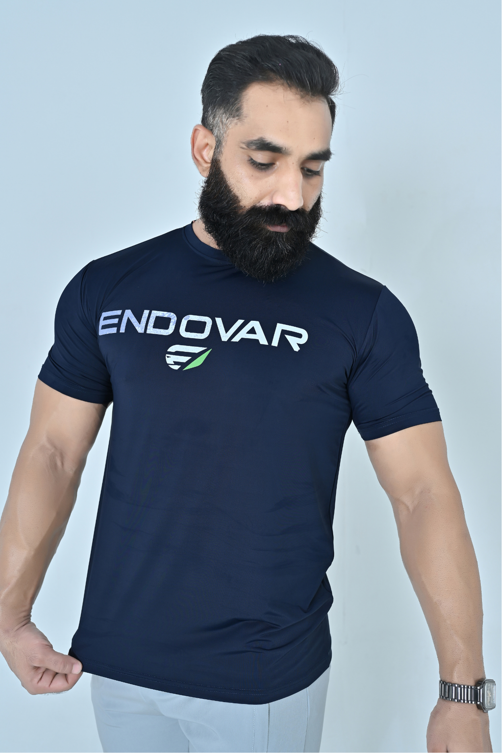 Endovar Signature Logo Sports T-Shirt - Navy Blue