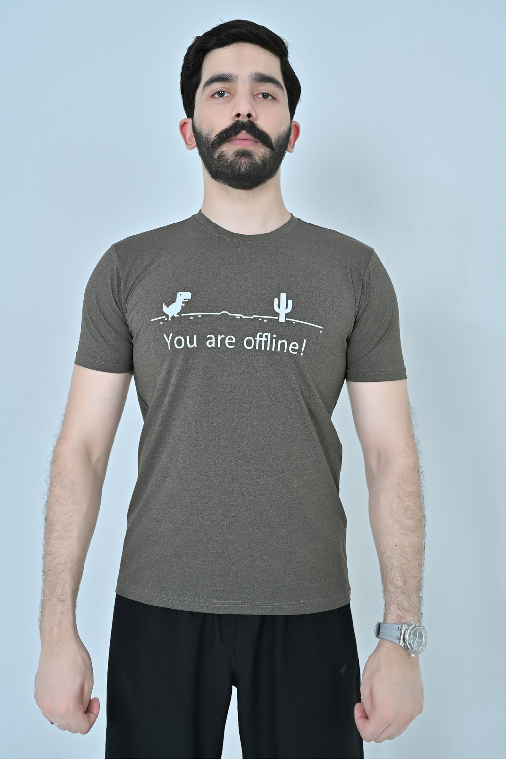Offline Graphic T-Shirt - Olive Grey