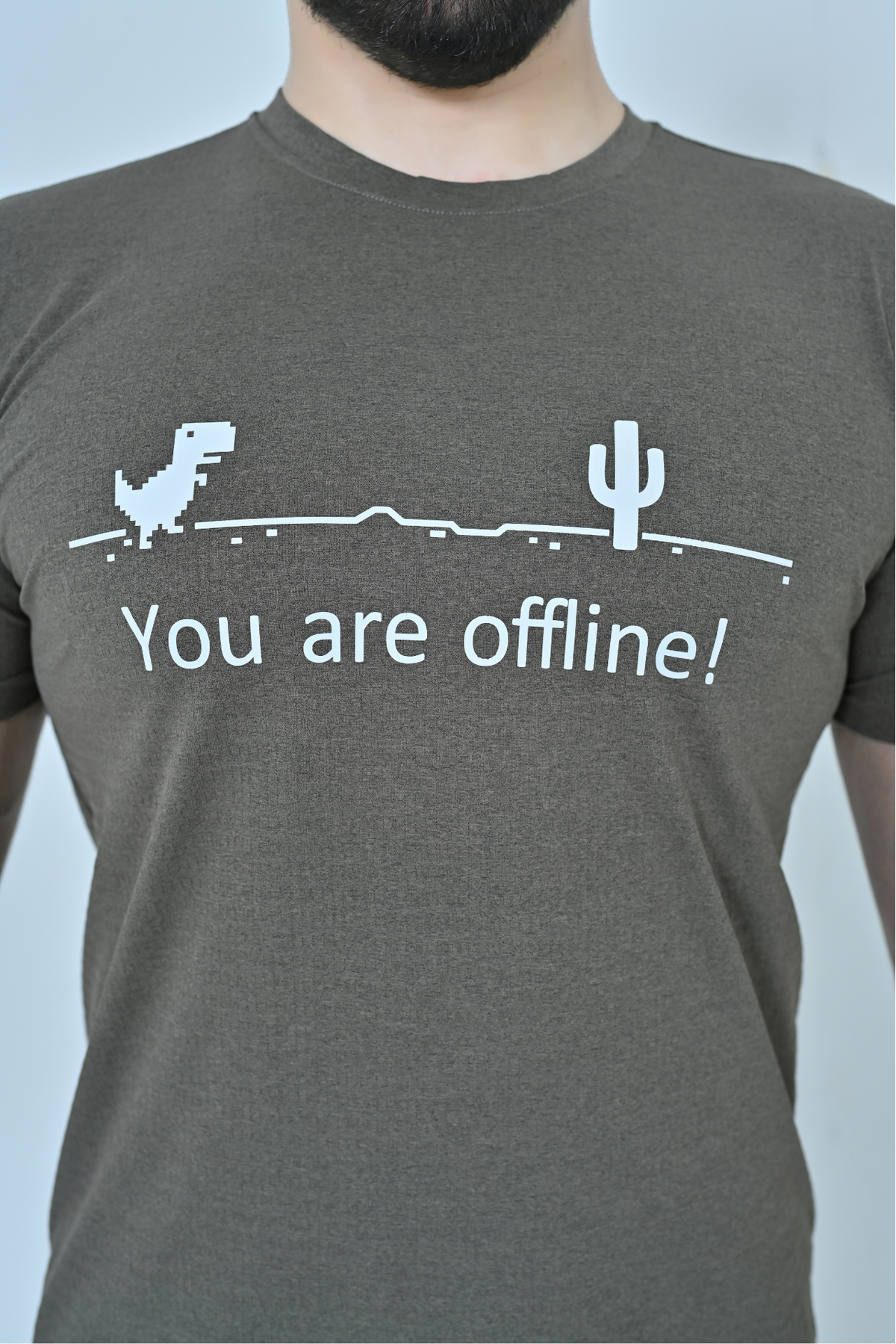 Offline Graphic T-Shirt - Olive Grey