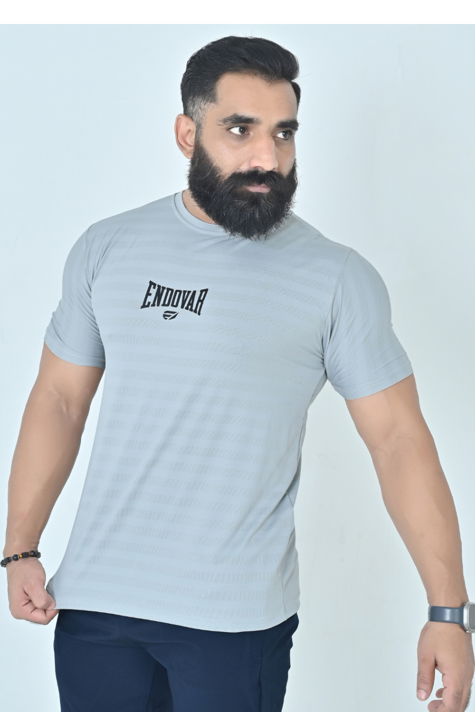 Endovar Textured Performance Sports T-Shirt - Ice Blue