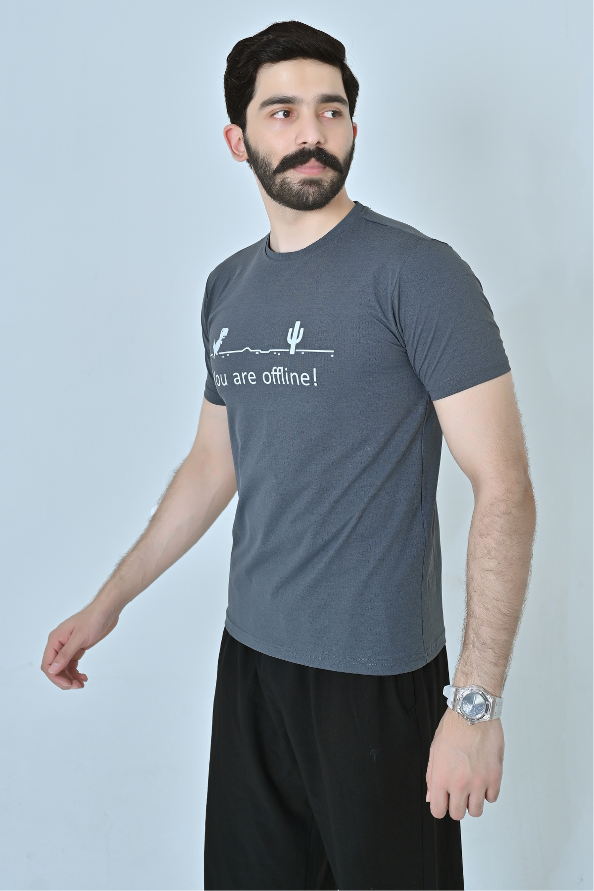 Offline Graphic T-Shirt - Charcoal Grey