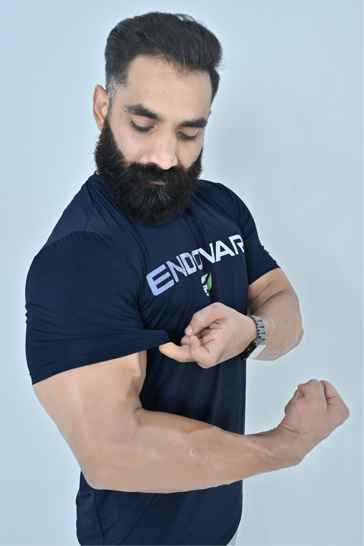 Endovar Signature Logo Sports T-Shirt - Navy Blue