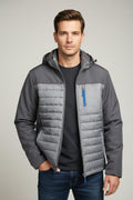 Men’s Hybrid Quilted Hooded Jacket – Gray